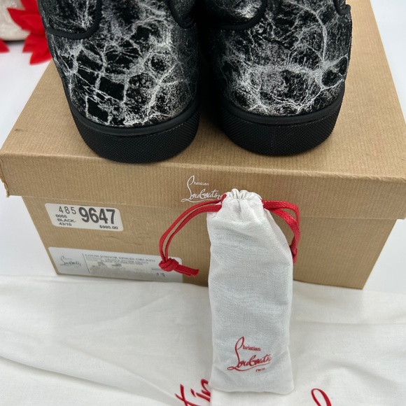 Men’s Christian Louboutin Louis Junior, black storm print leather size 43 - Picture 7 of 12